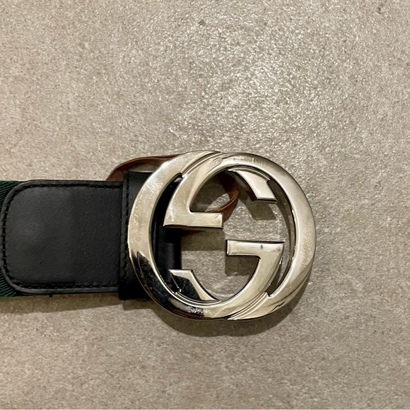 GUCCI WEB BELT WITH G BUCKLE. **WORN TWICE. - Picture 2 of 5